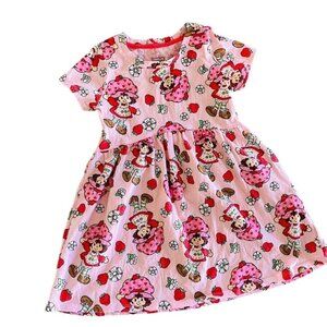 Strawberry Shortcake Toddler Girl Allover Print Dress Short Sleeves Size 5T